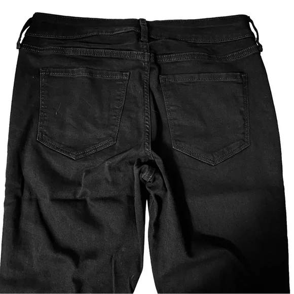Old Navy Sz 8 Mid Rise Distressed Rockstar Super Skinny Jeans Black Ankle - Picture 9 of 11